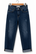 Zara dark blue distressed wide leg jeans - Shobeir