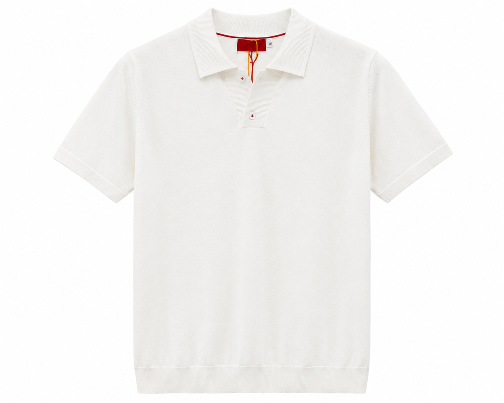 Isaia Napoli knitted polo shirt burgundy - Shobeir