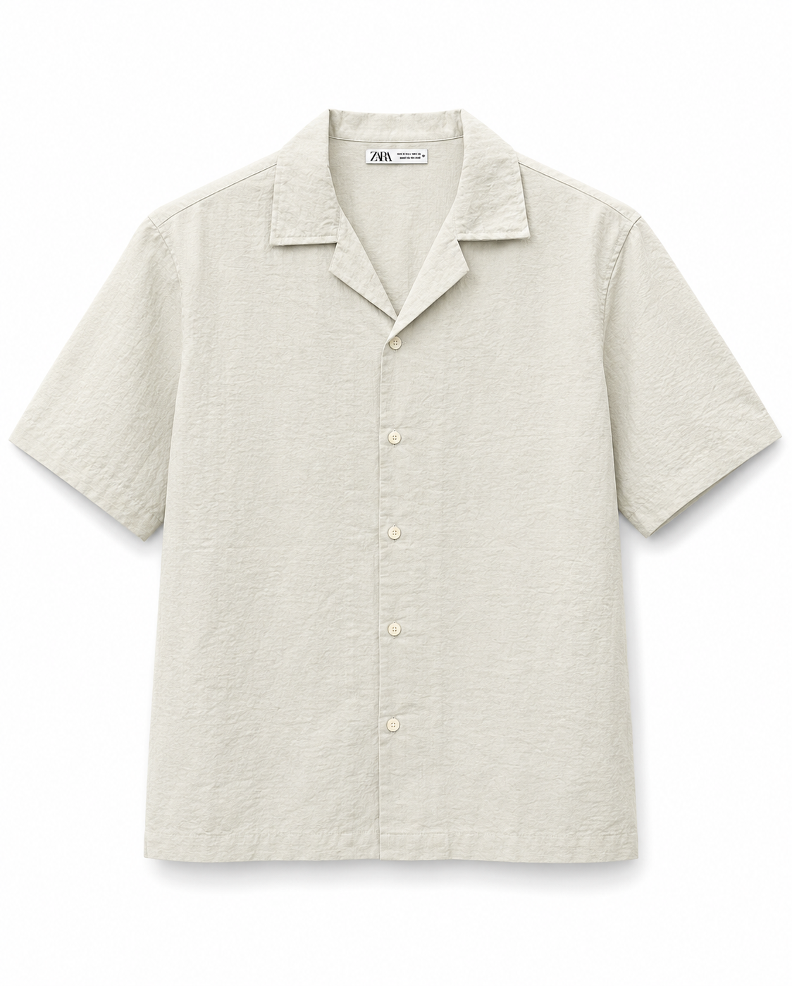 Zara Camp Collar Short Sleeved Shirt - Off White
